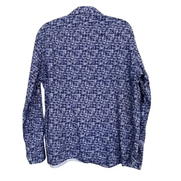 Cuadra Style Legacy Blue Graphic Print Long Sleeve Shirt Mens‎ Size XL
